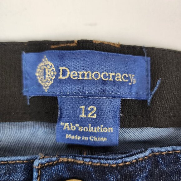Democracy Jeans Womens 12 Blue AB Solution High Rise Skinny Denim 32x27 - Picture 4 of 10